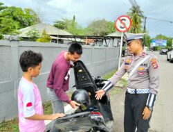 Personel Satlantas Polres Bima Kota Laksanakan Rawan Sore, Berikan Teguran dan Imbauan Keselamatan